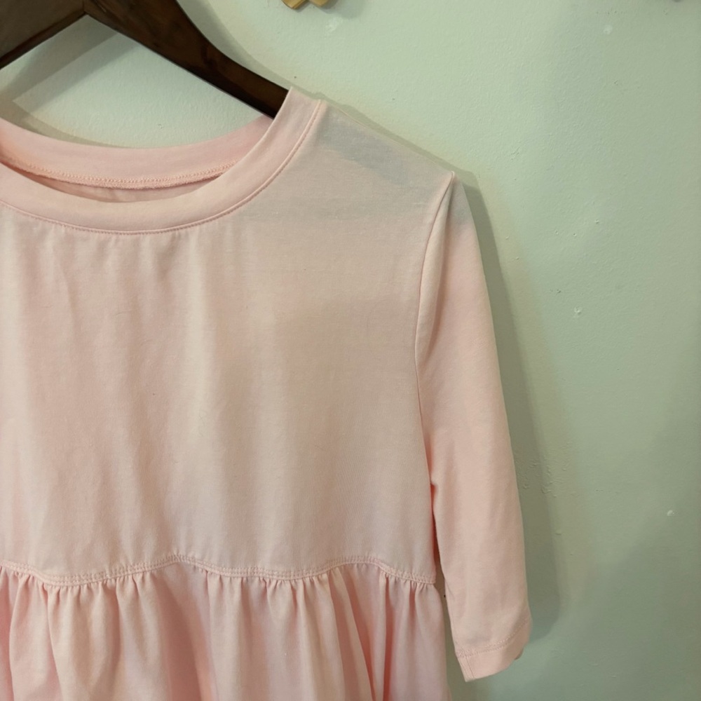 Womens Babydoll Top Oversized Short Sleeve Pink Peplum Casual Loose Blouse - Picture 2 of 7